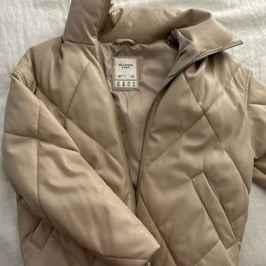 Brand New Condition Abercrombie Vegan Leather Puffer